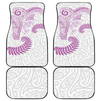 Aotearoa Maori Sea Animals Tribal Car Mats Manta Ray and Shark Moko Pattern Pink Color