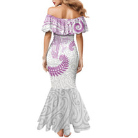 Aotearoa Maori Sea Animals Tribal Mermaid Dress Manta Ray and Shark Moko Pattern Pink Color LT03 - Polynesian Pride
