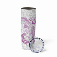 Aotearoa Maori Sea Animals Tribal Skinny Tumbler Manta Ray and Shark Moko Pattern Pink Color LT03 - Polynesian Pride