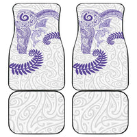 Aotearoa Maori Sea Animals Tribal Car Mats Manta Ray and Shark Moko Pattern Purple Color