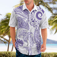 Aotearoa Maori Sea Animals Tribal Hawaiian Shirt Manta Ray and Shark Moko Pattern Purple Color LT03 - Polynesian Pride