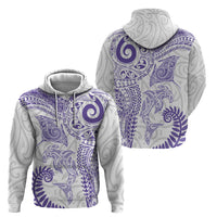 Aotearoa Maori Sea Animals Tribal Hoodie Manta Ray and Shark Moko Pattern Purple Color LT03 - Polynesian Pride