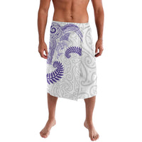 Aotearoa Maori Sea Animals Tribal Lavalava Manta Ray and Shark Moko Pattern Purple Color
