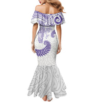 Aotearoa Maori Sea Animals Tribal Mermaid Dress Manta Ray and Shark Moko Pattern Purple Color LT03 - Polynesian Pride