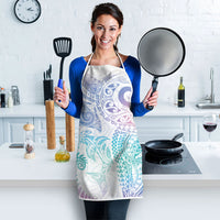 Aotearoa Maori Sea Animals Tribal Apron Manta Ray and Shark Moko Pattern Sweet Pastel