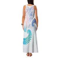 Aotearoa Maori Sea Animals Tribal Family Matching Tank Maxi Dress and Hawaiian Shirt Manta Ray and Shark Moko Pattern Sweet Pastel LT03 - Polynesian Pride