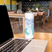 Aotearoa Maori Sea Animals Tribal Skinny Tumbler Manta Ray and Shark Moko Pattern Sweet Pastel LT03 - Polynesian Pride