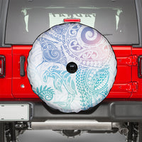 Aotearoa Maori Sea Animals Tribal Spare Tire Cover Manta Ray and Shark Moko Pattern Sweet Pastel