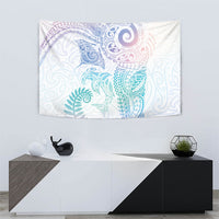 Aotearoa Maori Sea Animals Tribal Tapestry Manta Ray and Shark Moko Pattern Sweet Pastel