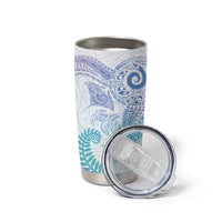 Aotearoa Maori Sea Animals Tribal Tumbler Cup Manta Ray and Shark Moko Pattern Sweet Pastel