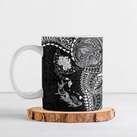 Hawaiian Manta Ray Tribal Ceramic Mug Polynesian Art Motifs Black Color LT03 Black - Polynesian Pride