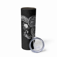 Hawaiian Manta Ray Tribal Skinny Tumbler Polynesian Art Motifs Black Color LT03 - Polynesian Pride
