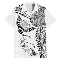 Hawaiian Manta Ray Tribal Hawaiian Shirt Polynesian Art Motifs White Color
