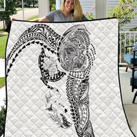 Hawaiian Manta Ray Tribal Quilt Polynesian Art Motifs White Color LT03 White - Polynesian Pride