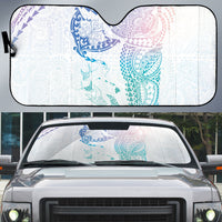 Hawaiian Manta Ray Tribal Auto Sun Shade Polynesian Art Motifs Sweet Pastel
