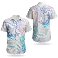 Hawaiian Manta Ray Tribal Couples Matching Puletasi and Hawaiian Shirt Polynesian Art Motifs Sweet Pastel LT03 - Polynesian Pride