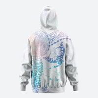 Hawaiian Manta Ray Tribal Hoodie Polynesian Art Motifs Sweet Pastel