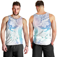 Hawaiian Manta Ray Tribal Men Tank Top Polynesian Art Motifs Sweet Pastel