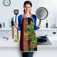 Maori Tukutuku Apron with Ferns Pohutukawa and Kowhai Tribal Moko Patterns