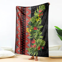 Maori Tukutuku Blanket with Ferns Pohutukawa and Kowhai Tribal Moko Patterns