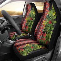 Maori Tukutuku Car Seat Cover with Ferns Pohutukawa and Kowhai Tribal Moko Patterns