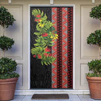 Maori Tukutuku Door Cover with Ferns Pohutukawa and Kowhai Tribal Moko Patterns
