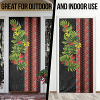 Maori Tukutuku Door Cover with Ferns Pohutukawa and Kowhai Tribal Moko Patterns