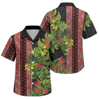 Maori Tukutuku Family Matching Mermaid Dress and Hawaiian Shirt with Ferns Pohutukawa and Kowhai Tribal Moko Patterns