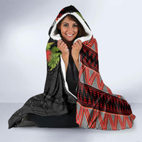 Maori Tukutuku Hooded Blanket with Ferns Pohutukawa and Kowhai Tribal Moko Patterns