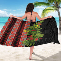 Maori Tukutuku Sarong with Ferns Pohutukawa and Kowhai Tribal Moko Patterns