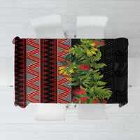 Maori Tukutuku Tablecloth with Ferns Pohutukawa and Kowhai Tribal Moko Patterns