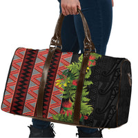 Maori Tukutuku Travel Bag with Ferns Pohutukawa and Kowhai Tribal Moko Patterns