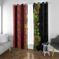 Maori Tukutuku Window Curtain with Ferns Pohutukawa and Kowhai Tribal Moko Patterns