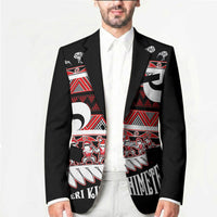 New Zealand Christmas Blazer Funny Santa Claus Haka Dance with Tukutuku