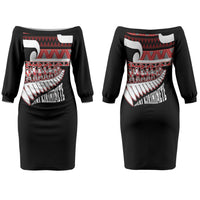 New Zealand Christmas Family Matching Off The Shoulder Long Sleeve Dress and Hawaiian Shirt Funny Santa Claus Haka Dance with Tukutuku