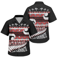 New Zealand Christmas Family Matching Off Shoulder Maxi Dress and Hawaiian Shirt Funny Santa Claus Haka Dance with Tukutuku
