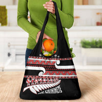 New Zealand Christmas Grocery Bag Funny Santa Claus Haka Dance with Tukutuku