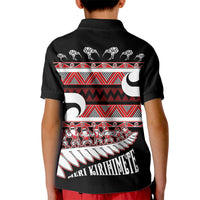 New Zealand Christmas Kid Polo Shirt Funny Santa Claus Haka Dance with Tukutuku