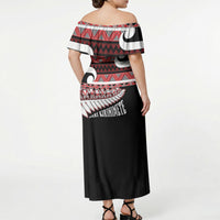 New Zealand Christmas Off Shoulder Maxi Dress Funny Santa Claus Haka Dance with Tukutuku