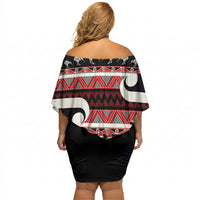 New Zealand Christmas Off Shoulder Short Dress Funny Santa Claus Haka Dance with Tukutuku