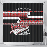 New Zealand Christmas Shower Curtain Funny Santa Claus Haka Dance with Tukutuku