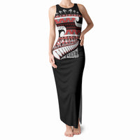 New Zealand Christmas Tank Maxi Dress Funny Santa Claus Haka Dance with Tukutuku LT03 Women Multicolor - Polynesian Pride