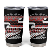 New Zealand Christmas Tumbler Cup Funny Santa Claus Haka Dance with Tukutuku