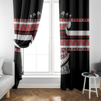 New Zealand Christmas Window Curtain Funny Santa Claus Haka Dance with Tukutuku