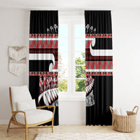 New Zealand Christmas Window Curtain Funny Santa Claus Haka Dance with Tukutuku