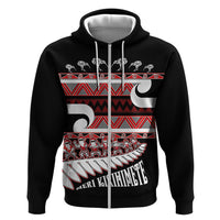 New Zealand Christmas Zip Hoodie Funny Santa Claus Haka Dance with Tukutuku