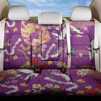 Hawaiian and Japanese Culture Together Back Car Seat Cover Kakau Tribal Pattern and Irezumi Art Purple Color