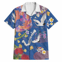 Hawaiian and Japanese Culture Together Hawaiian Shirt Kakau Tribal Pattern and Irezumi Art Blue Color LT03 Blue - Polynesian Pride