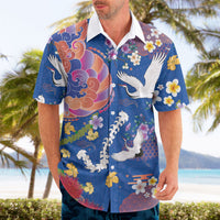 Hawaiian and Japanese Culture Together Hawaiian Shirt Kakau Tribal Pattern and Irezumi Art Blue Color LT03 - Polynesian Pride
