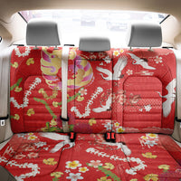 Hawaiian and Japanese Culture Together Back Car Seat Cover Kakau Tribal Pattern and Irezumi Art Red Color